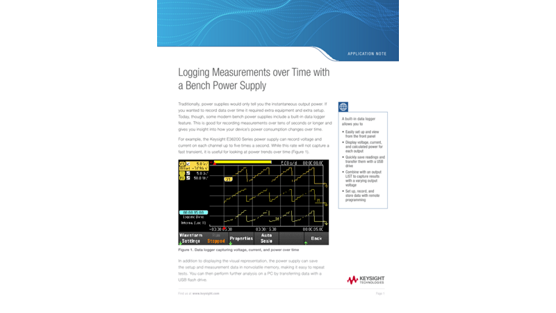 Logging Measurements over Time with a Bench Power Supply